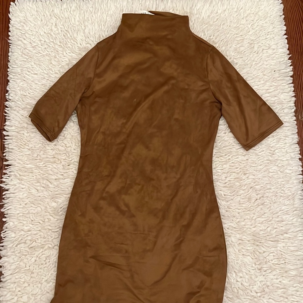 Blue Blush Suede Brown Dress